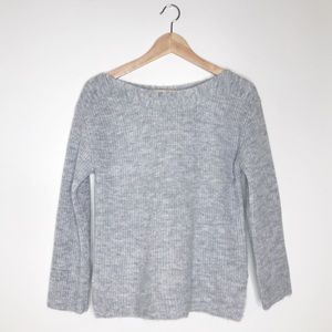 Leith Gray Pullover Long Sleeve Sweater
